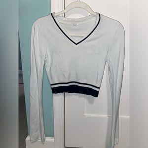 White long sleeve crop top from garage